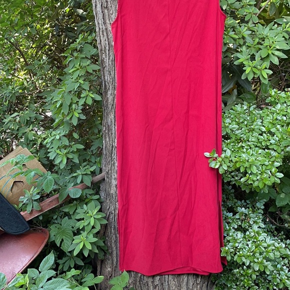 Sag Harbor Red Long Sleeveless V-Neck Dress Collar Plus 14 - Picture 8 of 14